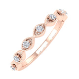 1/10 Carat Diamond Twisted Anniversary Ring in Gold - IGI Certified