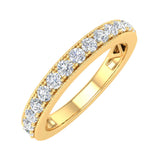 1/2 Carat Round Diamond Wedding Band Ring in Gold - IGI Certified