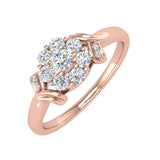 Round Diamond Cluster Ring Band in Gold (1/2 Carat ) - IGI Certified
