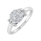 Round Diamond Cluster Ring Band in Gold (1/2 Carat ) - IGI Certified