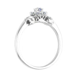 Round Diamond Cluster Ring Band in Gold (1/2 Carat ) - IGI Certified