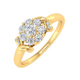 Round Diamond Cluster Ring Band in Gold (1/2 Carat ) - IGI Certified