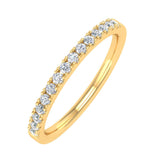 1/5 Carat Prong Set Diamond Wedding Band Ring in Gold - IGI Certified