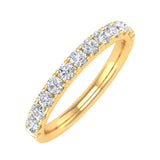 1/2 Carat Round Diamond Wedding Band Ring in Gold - IGI Certified