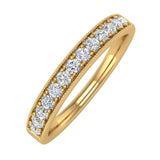 1/4 Carat Round Diamond Wedding Band Ring in Gold - IGI Certified