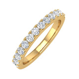 1/2 Carat Round Diamond Wedding Band Ring in Gold - IGI Certified