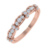 1/5 Carat Prong Set Diamond Wedding Band Ring in Gold