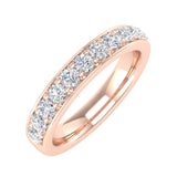 1/2 Carat Pave Set Diamond Wedding Band Ring in Gold - IGI Certified