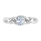 1/2 Carat 4-Prong Set Twisted Diamond Solitaire Engagement Ring in Gold - IGI Certified