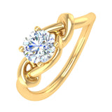 1/2 Carat 4-Prong Set Twisted Diamond Solitaire Engagement Ring in Gold