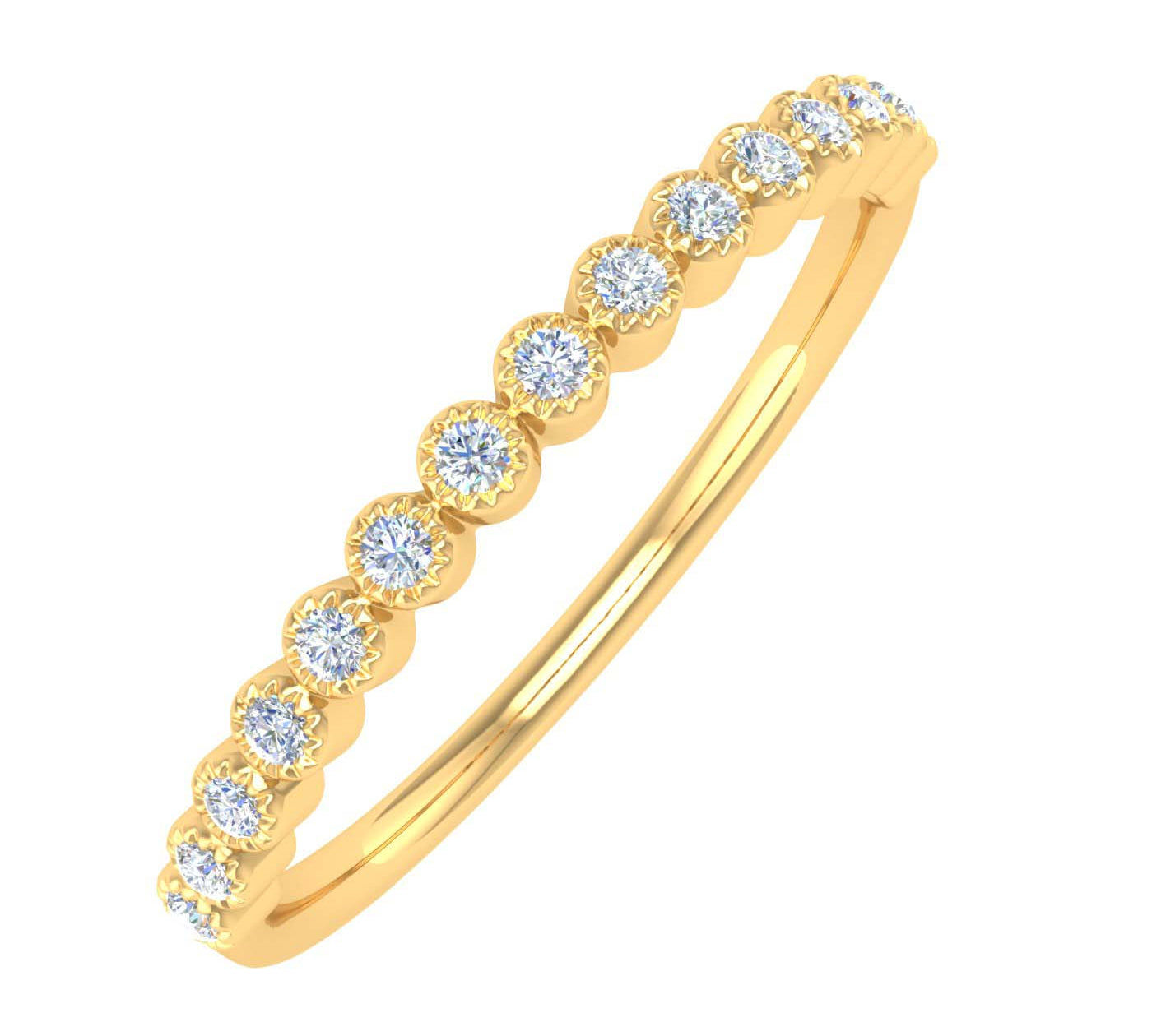 0.08 Carat Diamond Wedding Band Ring in Gold