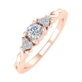 1/4 Carat Diamond Twisted Engagement Ring in Gold - IGI Certified