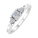 1/4 Carat Diamond Twisted Engagement Ring in Gold