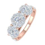 1 Carat 3-Stone Prong Set Diamond Engagement Ring in Gold
