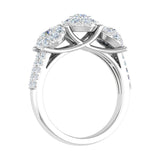 1 Carat 3-Stone Prong Set Diamond Engagement Ring in Gold - IGI Certified