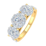 1 Carat 3-Stone Prong Set Diamond Engagement Ring in Gold
