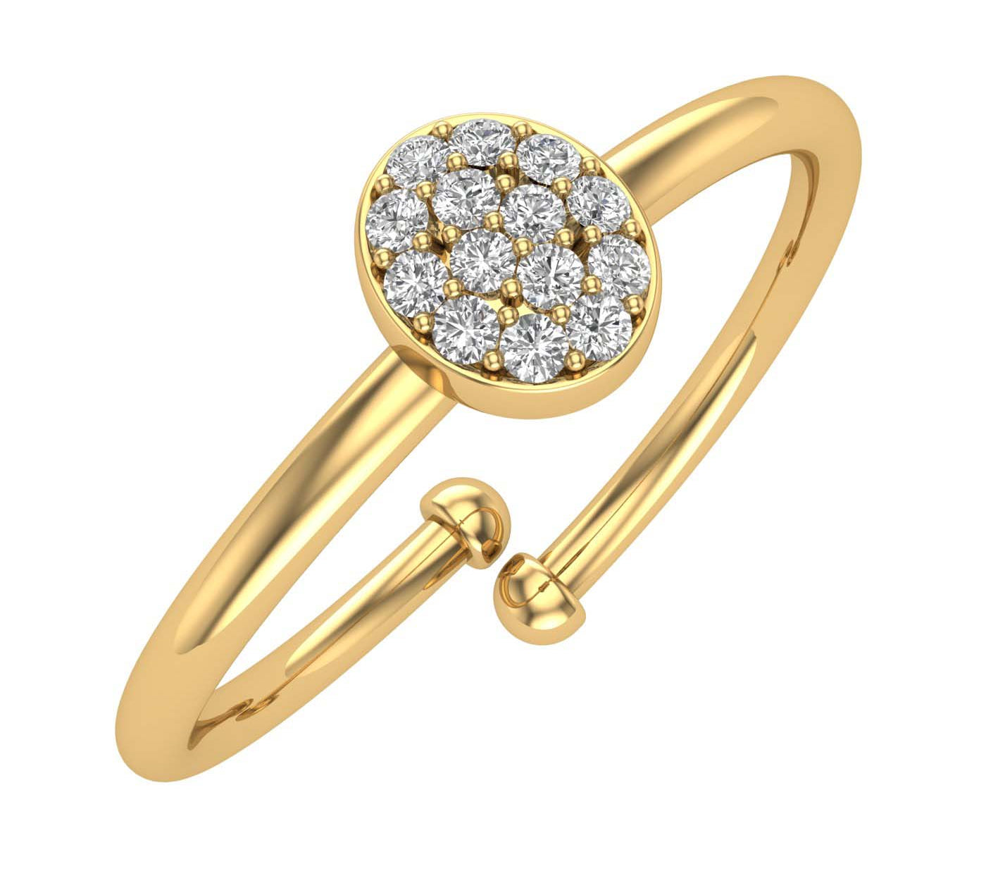 Gold Cluster Diamond Flexi Promise Ring (0.04 Carat)