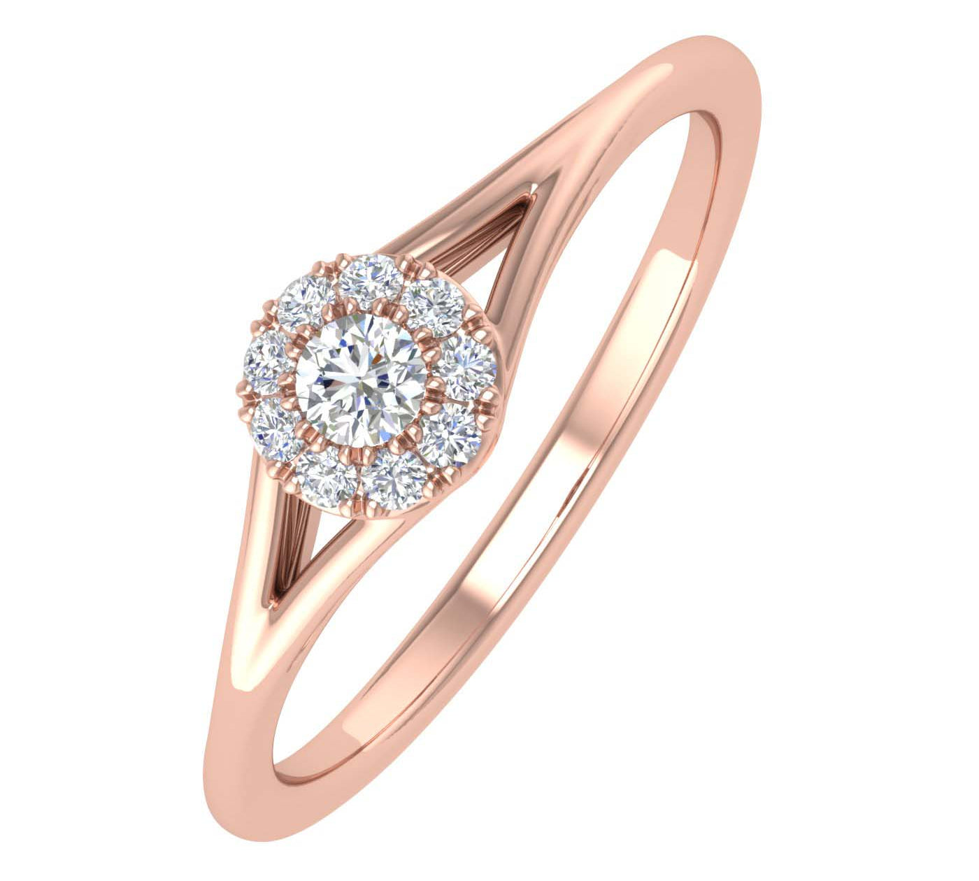 0.09 Carat Prong Set Diamond Engagement Ring in Gold - IGI Certified