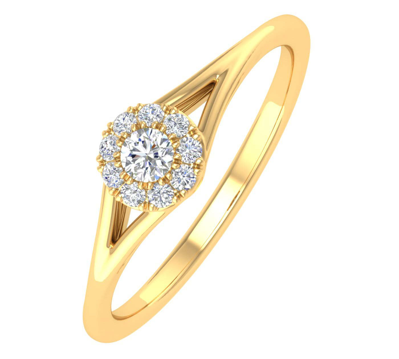 0.09 Carat Prong Set Diamond Engagement Ring in Gold