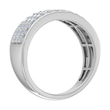 1 Carat 3-Rows Unisex Diamond Wedding Band Ring in Gold