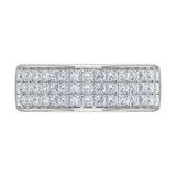 1 Carat 3-Rows Unisex Diamond Wedding Band Ring in Gold
