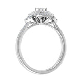 1/3 Carat Cushion cut Halo Diamond Engagement Ring in Gold