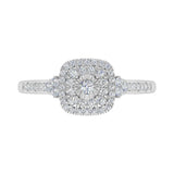 1/3 Carat Cushion cut Halo Diamond Engagement Ring in Gold
