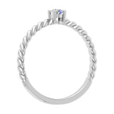 0.15 Carat Solitaire Diamond Twisted Rope Engagement Ring in Gold