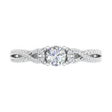 0.68 Carat Prong Set Diamond Twisted Engagement Ring in Gold - IGI Certified