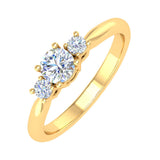 1/3 Carat Diamond 3-Stone Diamond Engagement Ring in Gold