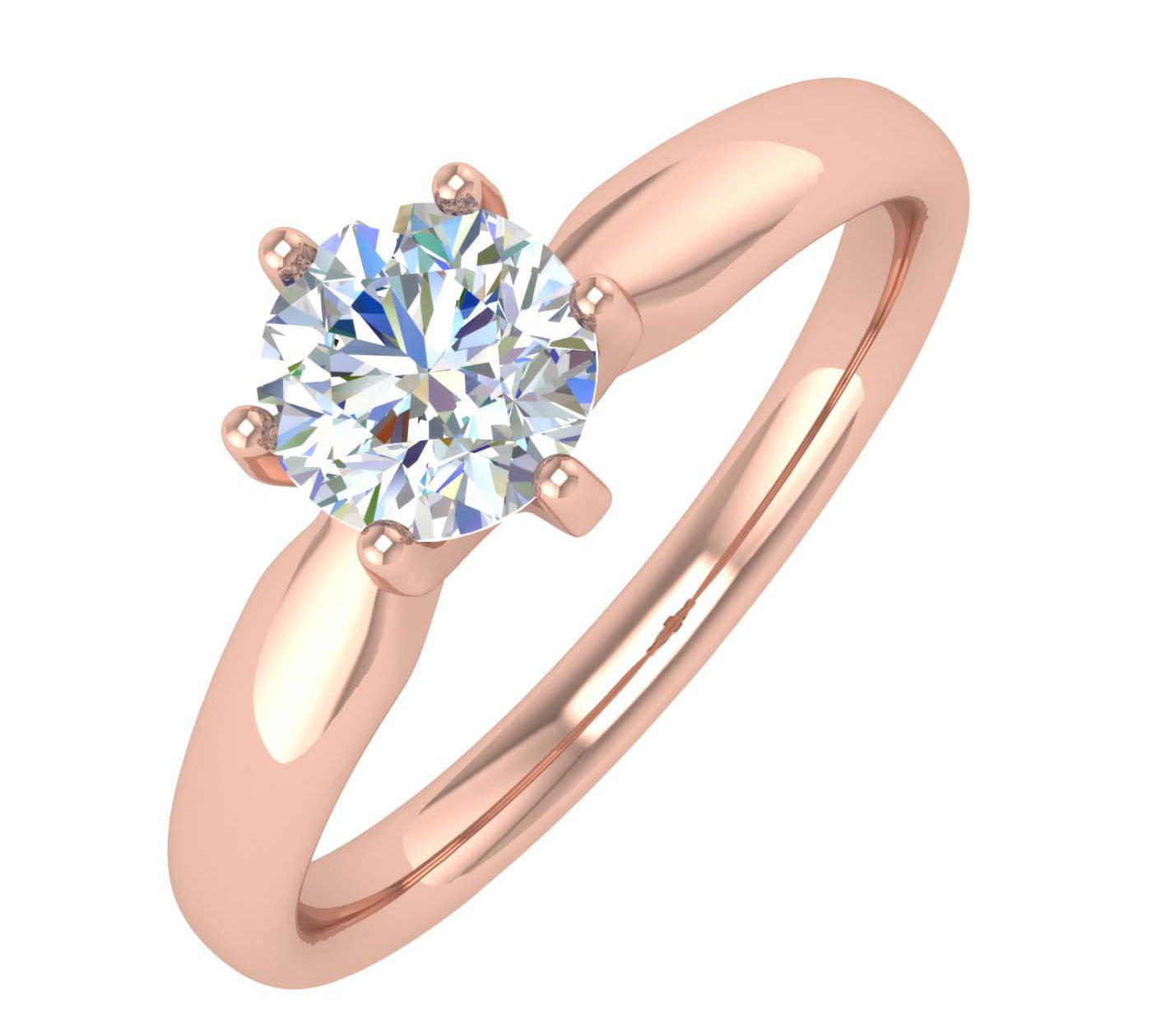 1/2 Carat 6-Prong Set Diamond Solitaire Engagement Ring in Gold - IGI Certified