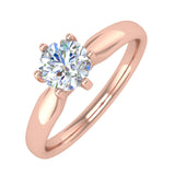 1/2 Carat 6-Prong Set Diamond Solitaire Engagement Ring in Gold - IGI Certified