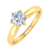1/2 Carat 6-Prong Set Diamond Solitaire Engagement Ring in Gold - IGI Certified