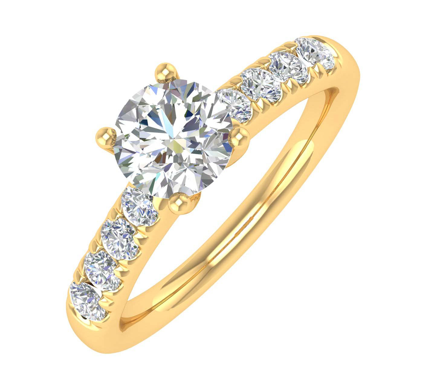 3/4 Carat Diamond Engagement Ring Band in Gold