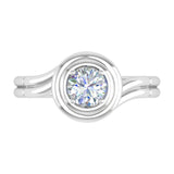 1/2 Carat 4-Prong Set Diamond Solitaire Engagement Ring in Gold - IGI Certified