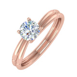 1/2 Carat 4-Prong Set Diamond Solitaire Engagement Ring in Gold - IGI Certified