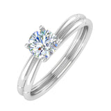 1/2 Carat 4-Prong Set Diamond Solitaire Engagement Ring in Gold - IGI Certified