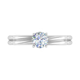 1/2 Carat 4-Prong Set Diamond Solitaire Engagement Ring in Gold - IGI Certified