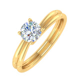 1/2 Carat 4-Prong Set Diamond Solitaire Engagement Ring in Gold - IGI Certified