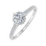 0.40 ctw Floating Halo Designer Engagement Ring in Gold - Side view thumbnail