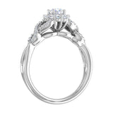 1/2 Carat Prong Set Diamond Twisted Engagement Ring in Gold