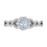 1/2 Carat Prong Set Diamond Twisted Engagement Ring in Gold