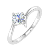 Gold 4-Prong Set Diamond Solitaire Engagement Ring Band (0.18 Carat) - IGI Certified