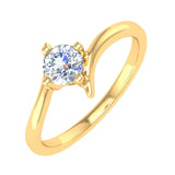 Gold 4-Prong Set Diamond Solitaire Engagement Ring Band (0.18 Carat) - IGI Certified