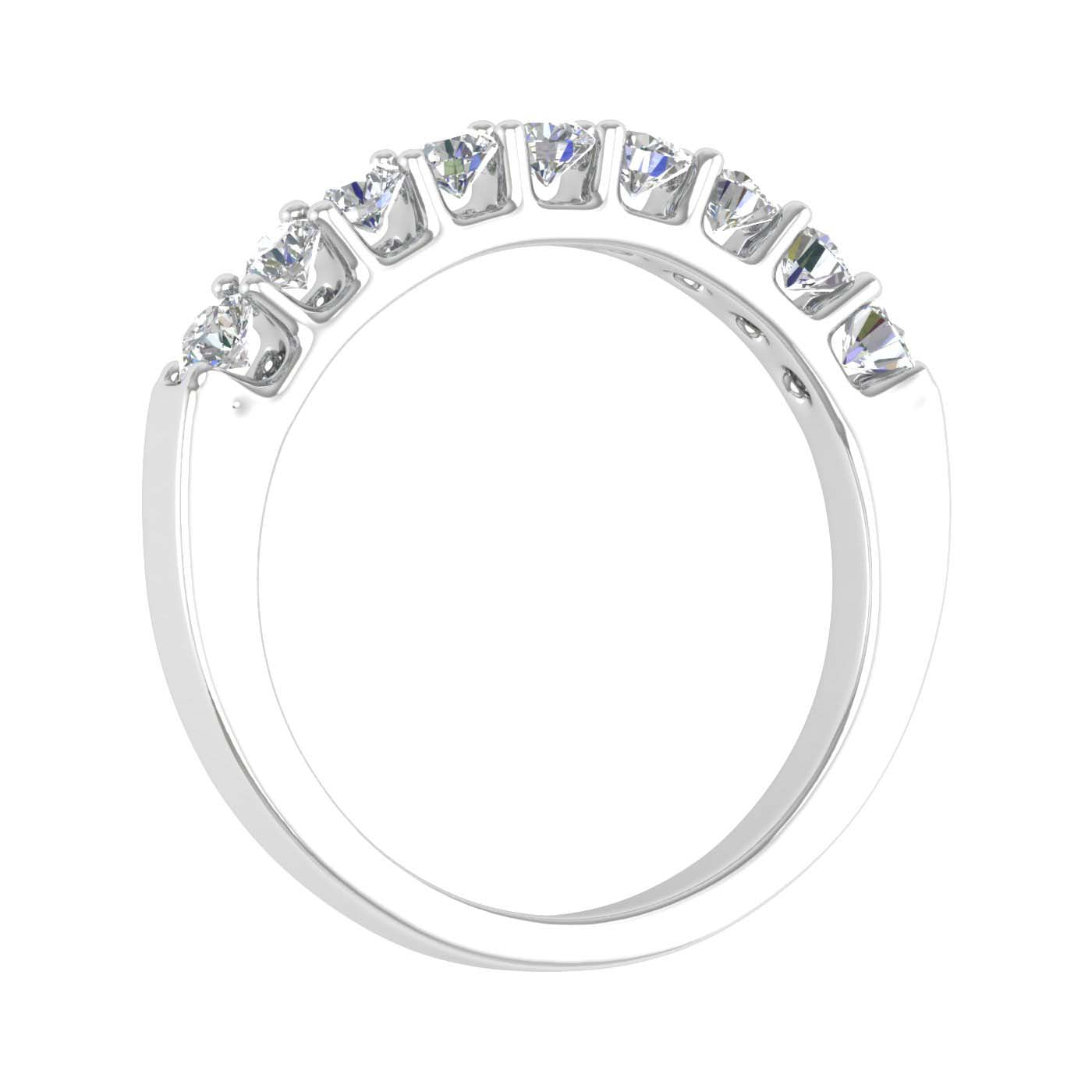 1/2 Carat Natural Diamond Wedding Band Ring in White Gold - IGI Certified-Preview 4