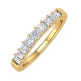 1/2 Carat Princess Cut Diamond Wedding Band Ring in Gold - IGI Certified