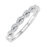 1/10 Carat Twisted Diamond Wedding Band Ring in Gold - IGI Certified