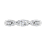 1/5 Carat Prong Set Diamond Twisted Wedding Band Ring in White Gold-Thumbnail 3