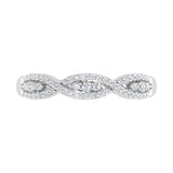 1/5 Carat Prong Set Diamond Twisted Wedding Band Ring in White Gold-Thumbnail 3