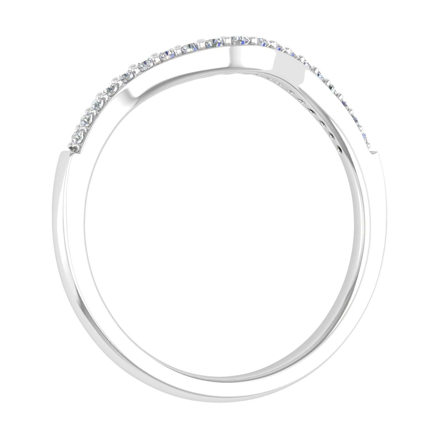 1/10 Carat (ctw) Gold Ladies Diamond Wedding Stackable Band - Guard Ring-Preview 7